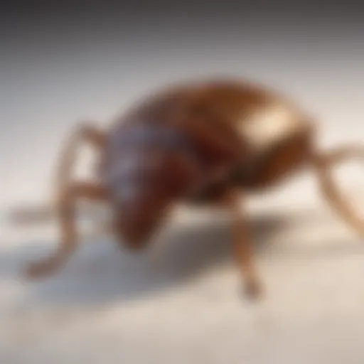 Close-up of a bed bug on a mattress