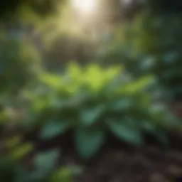 Lush mint plants thriving in a garden