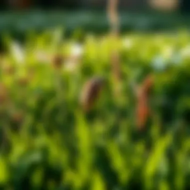 Diverse plant species in a healthy lawn