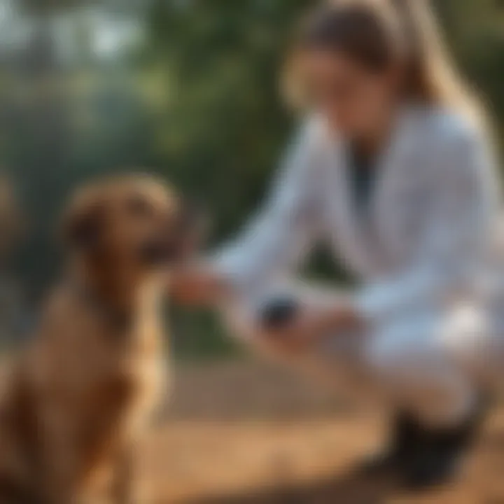 A veterinarian discussing flea and tick prevention with a pet owner