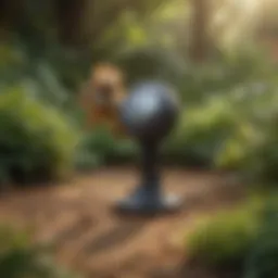 Ultrasonic repeller device in a garden setting
