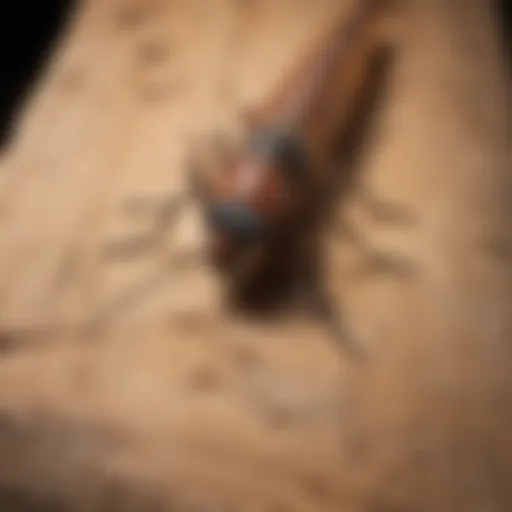 Close-up of arrow termite on wood