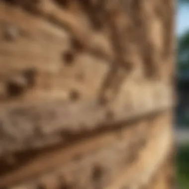 Termite damage on wooden structure