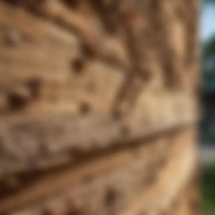 Termite damage on wooden structure