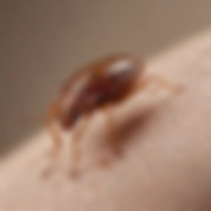 Diagram showing symptoms of bed bug bites