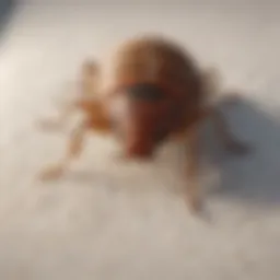 Close-up of a bed bug on a mattress