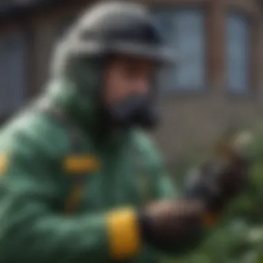 Pest Control Professional at Work Professional pest control technician inspecting a property
