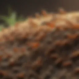 Close-up of a termite colony in natural habitat