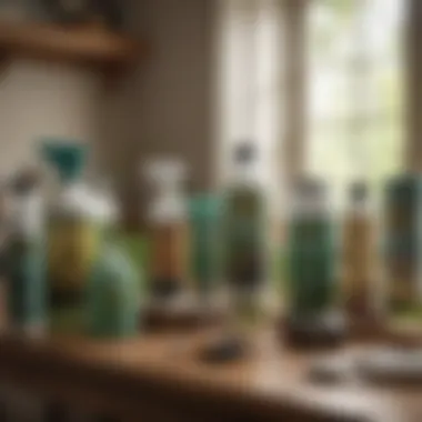 Various eco-friendly pest control products displayed on a table.