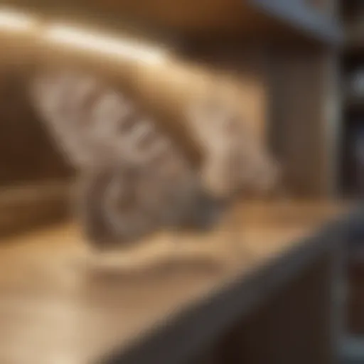 Close-up view of grain moths in a pantry