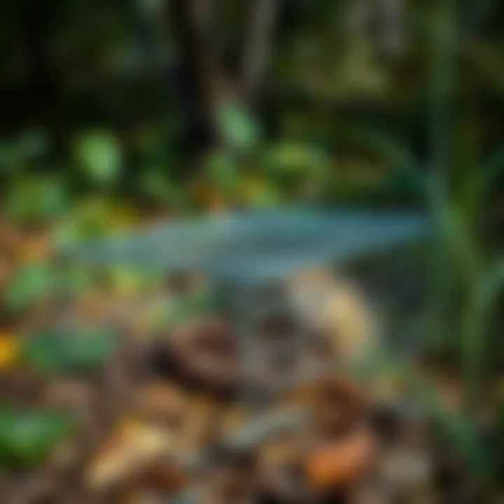 Humane Trapping Techniques A humane trap set in a leafy area, ready for groundhog capture