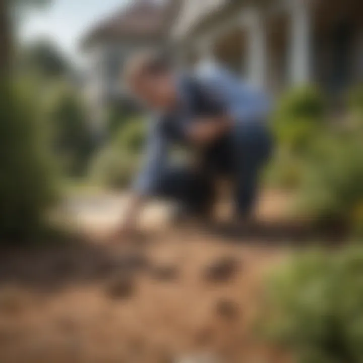 Overview of a pest management professional inspecting a property