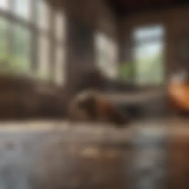 Indoor setting with a mosquito bomb in action