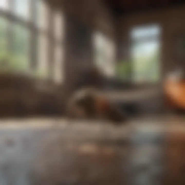 Indoor setting with a mosquito bomb in action