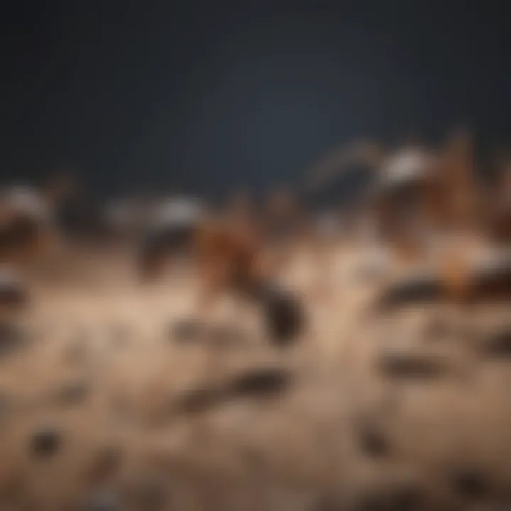 Illustration depicting the defensive behavior of stinky ants
