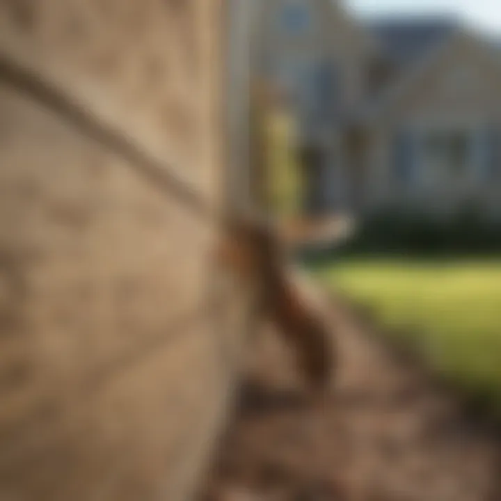 Professional pest control technician assessing a property for termite infestation