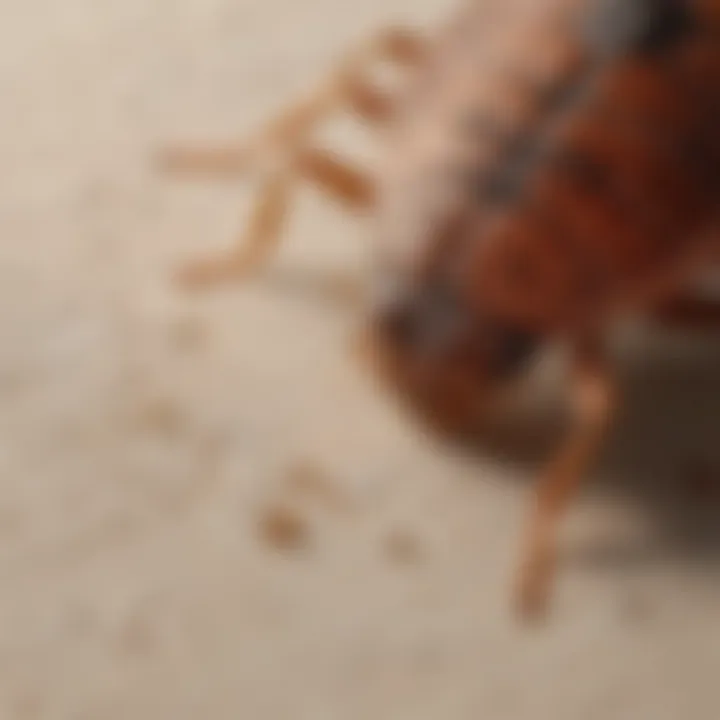 Bed bug bite pattern on skin illustrating distinct markings