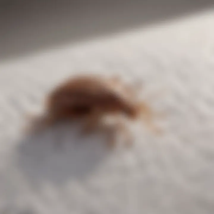 Bed bug crawling on a mattress, representing common hiding spots