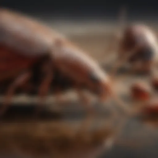 A scientific illustration depicting cockroach bait components