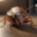 Close-up of a cockroach in a domestic environment