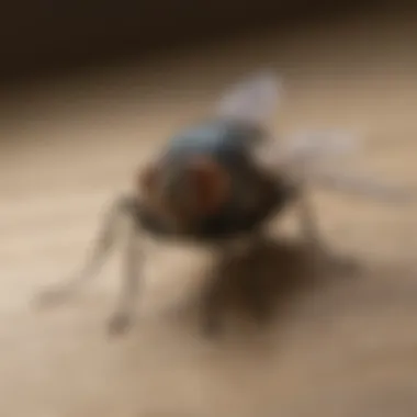 Close-up of attic fly species for identification