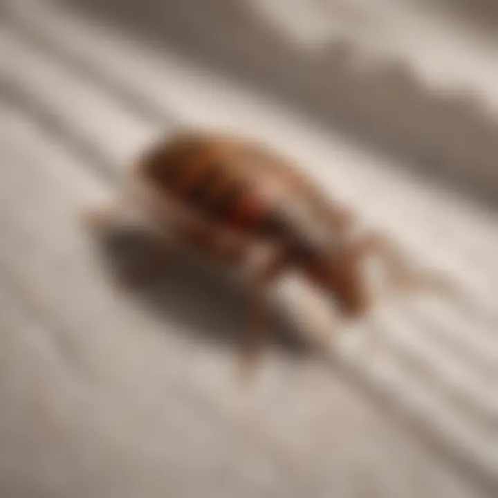 Signs of bed bug infestation on fabric