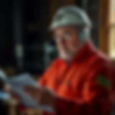 A pest inspector reviewing regulatory guidelines for pest control