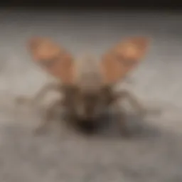 Close-up of webbing clothes moth trap showcasing its adhesive surface