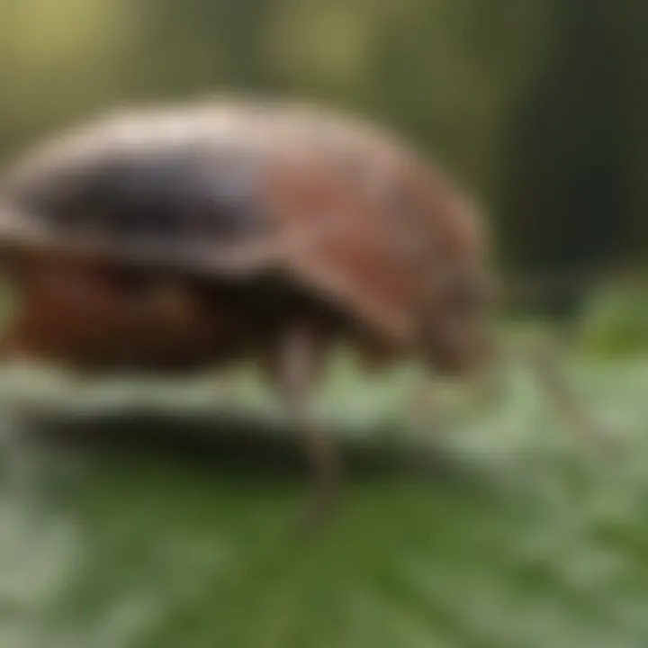 Close-up of a stink bug on a leaf