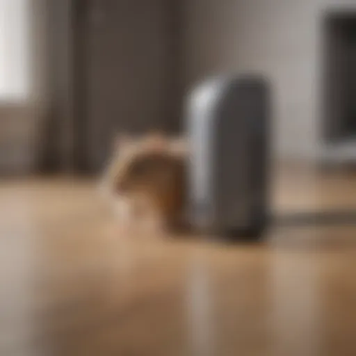 Illustration of a plug-in rodent repeller in a modern home setting