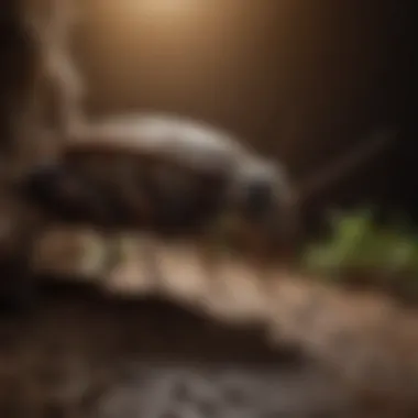 Revealing Hidden Pests with UV Light UV flashlight illuminating a dark corner to reveal pests