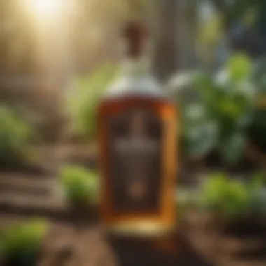 Vinegar: An Eco-Friendly Alternative for Pest Control Bottle of vinegar with plant background representing eco-friendly pest control.